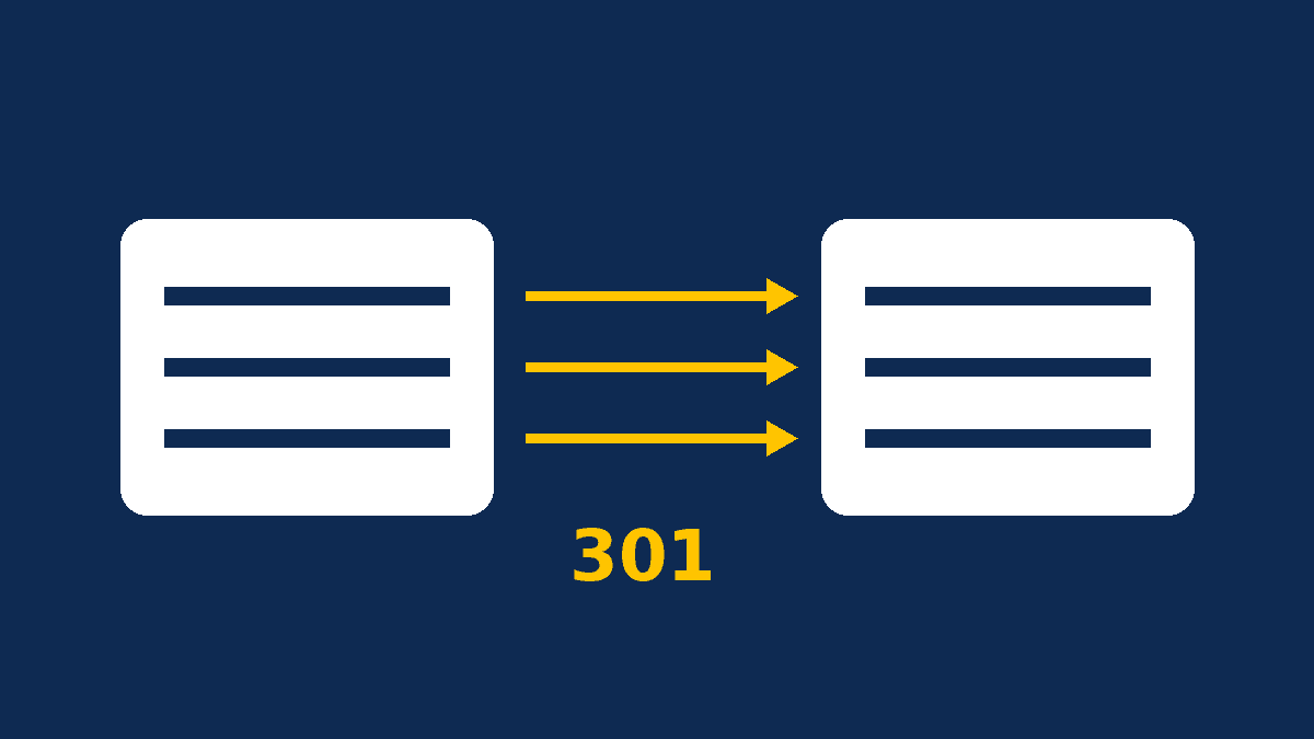 Ecommerce migration diagram showing old store URLs redirected with 301 redirects to the new platform's URLs